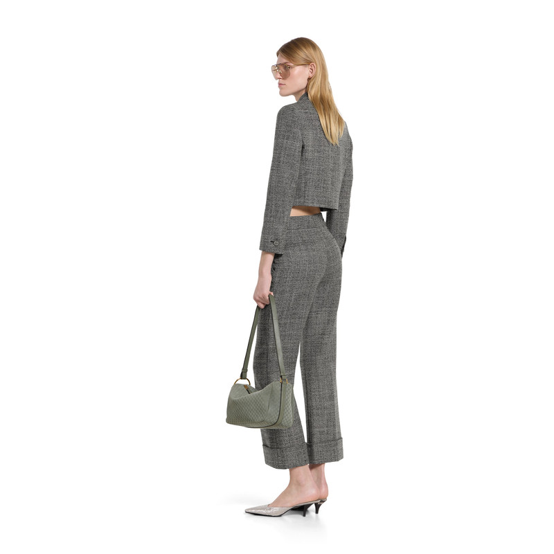 Wool grisaille pants with embroidery 4