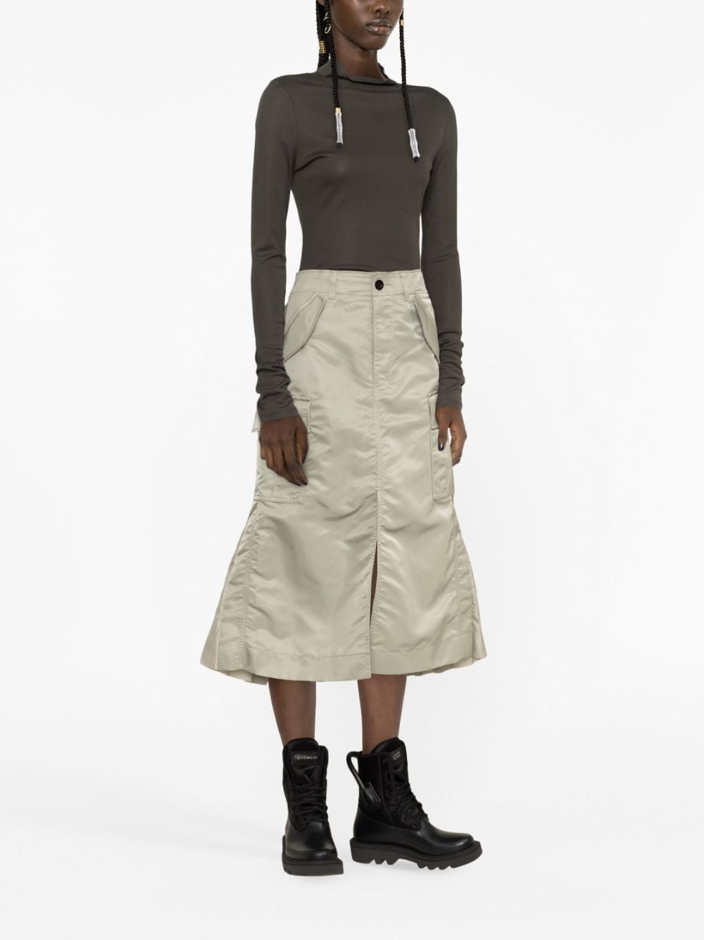 sacai cargo midi skirt - Green