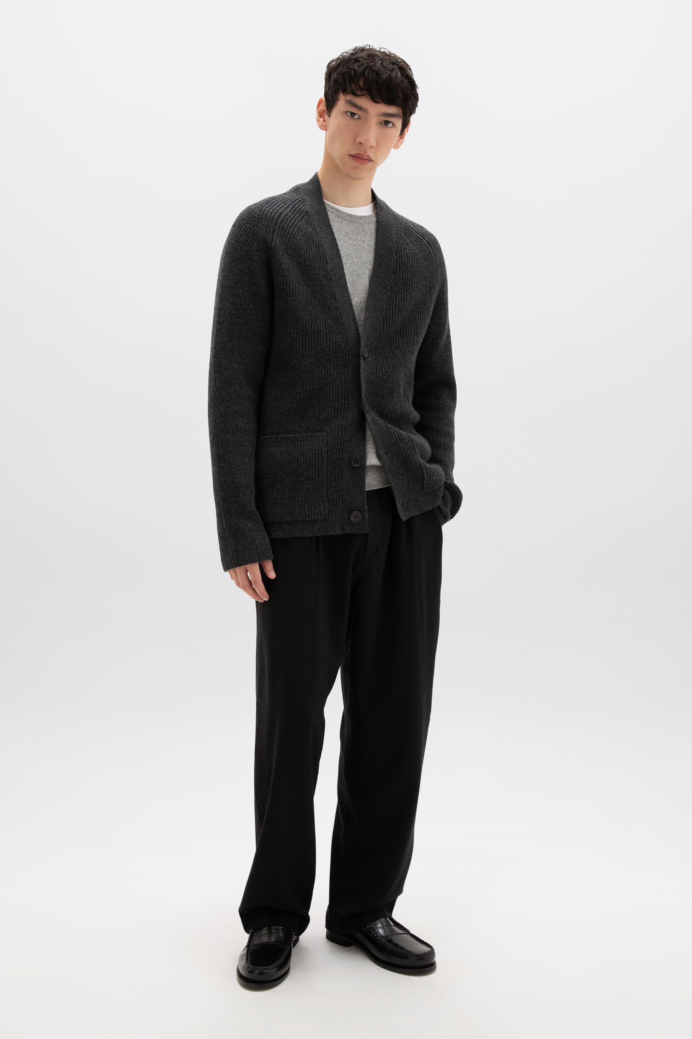 Relaxed Grey Cashmere Cardigan - 2