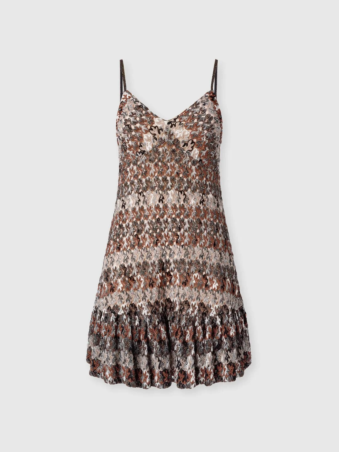 Mini Dress with Lace Ruffles - 1