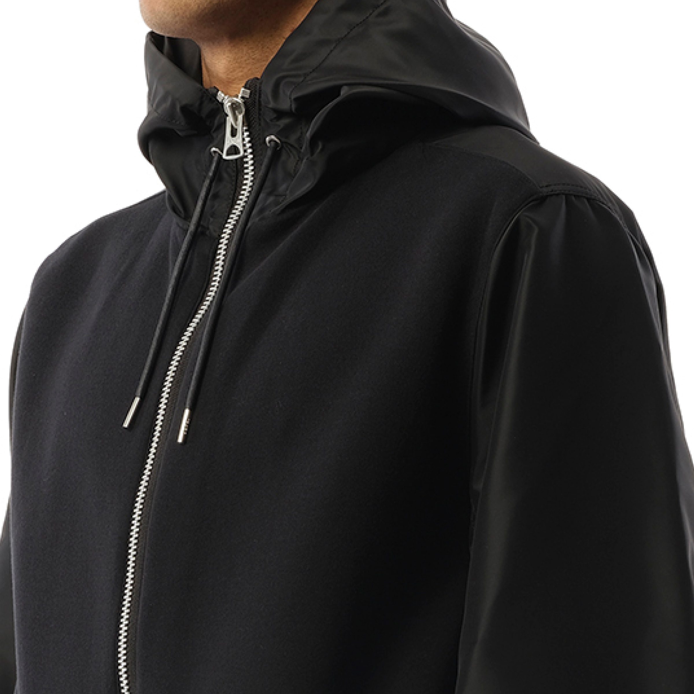 Balloon Nylon Twill x Sponge Sweat Hoodie in Black - 3