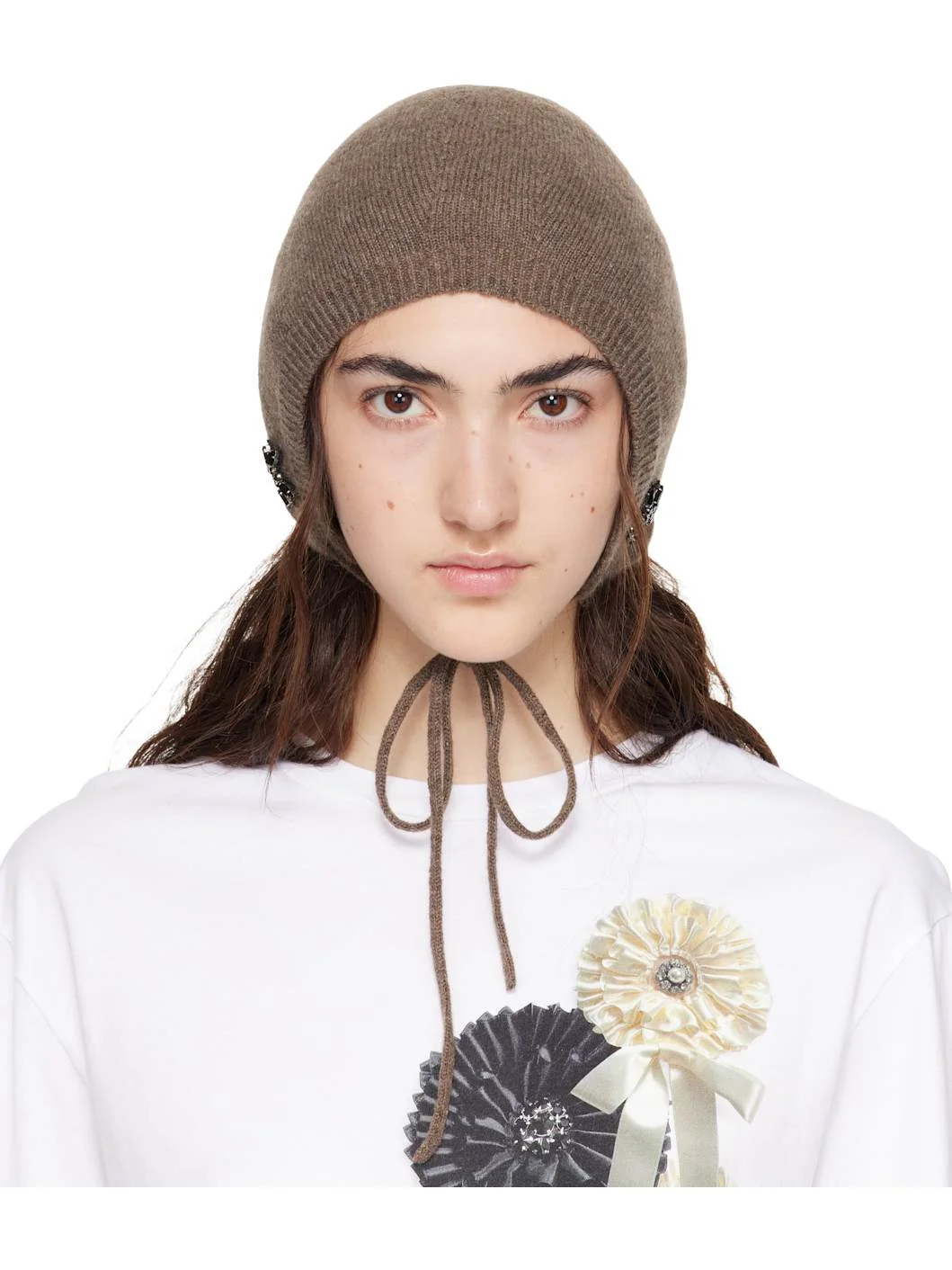 Taupe Cashmere Bonnet - 1