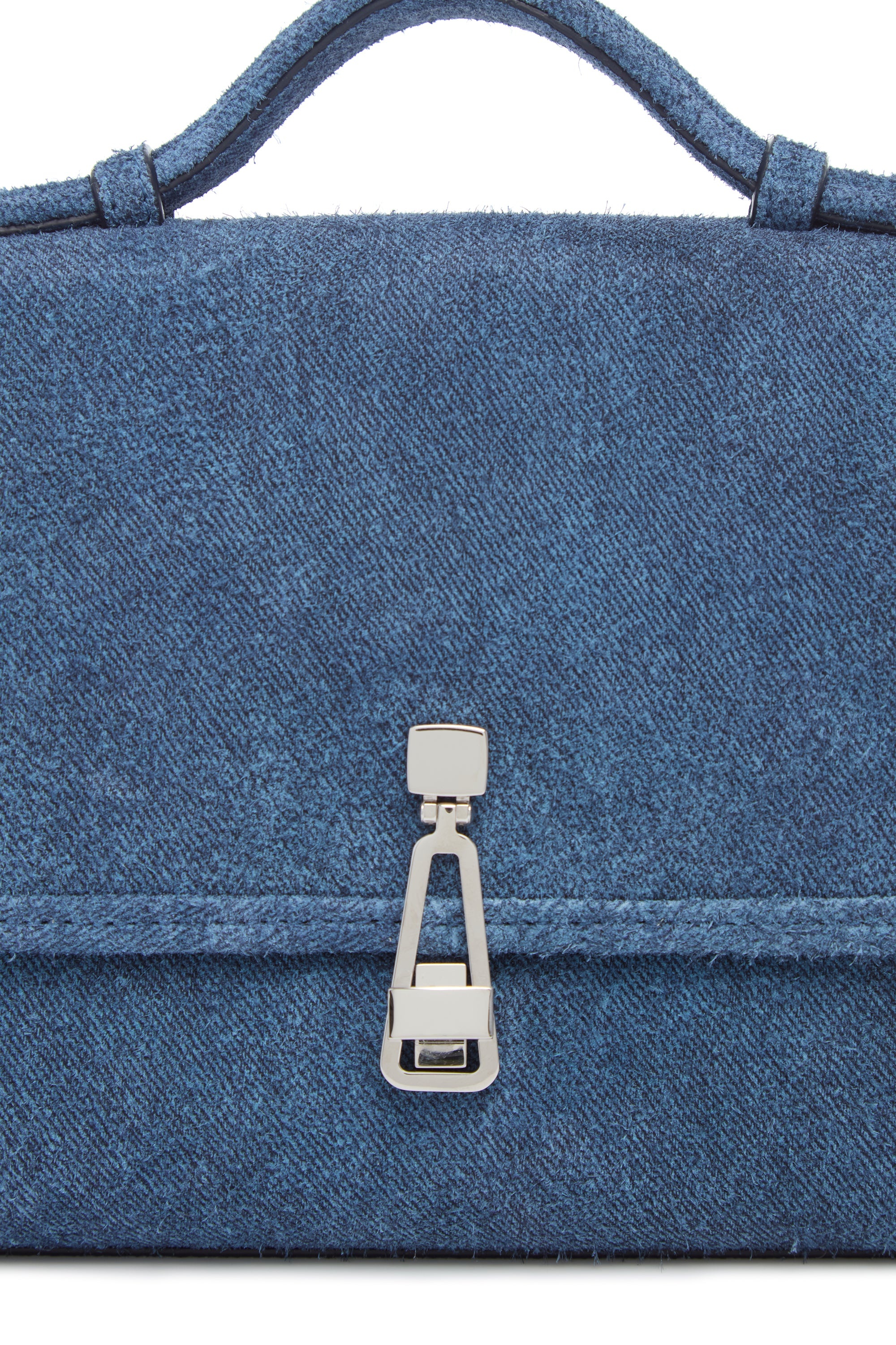 Small Leonora in Medium Blue Suede Denim - 4