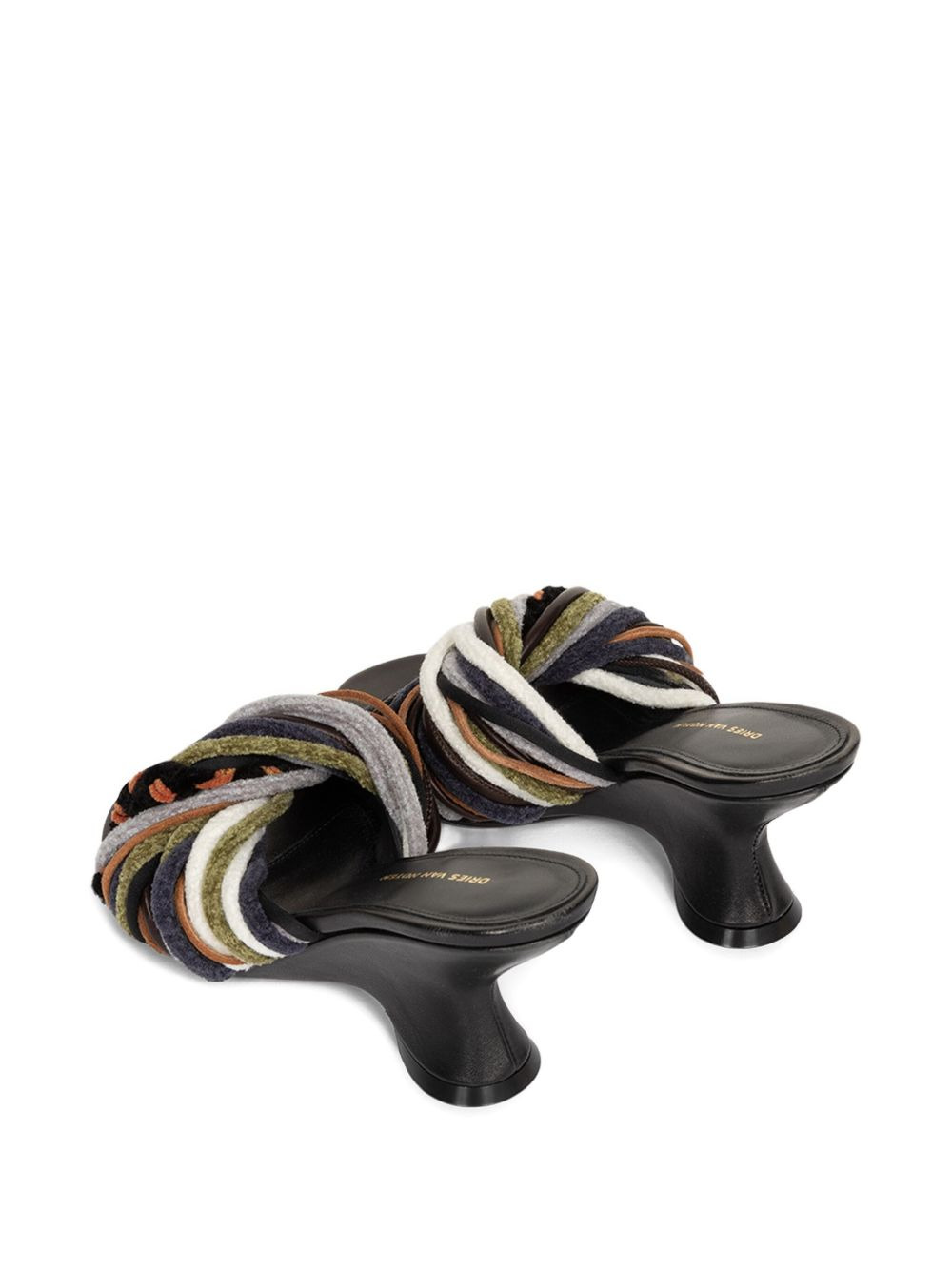 75mm open-toe leather mules - 3