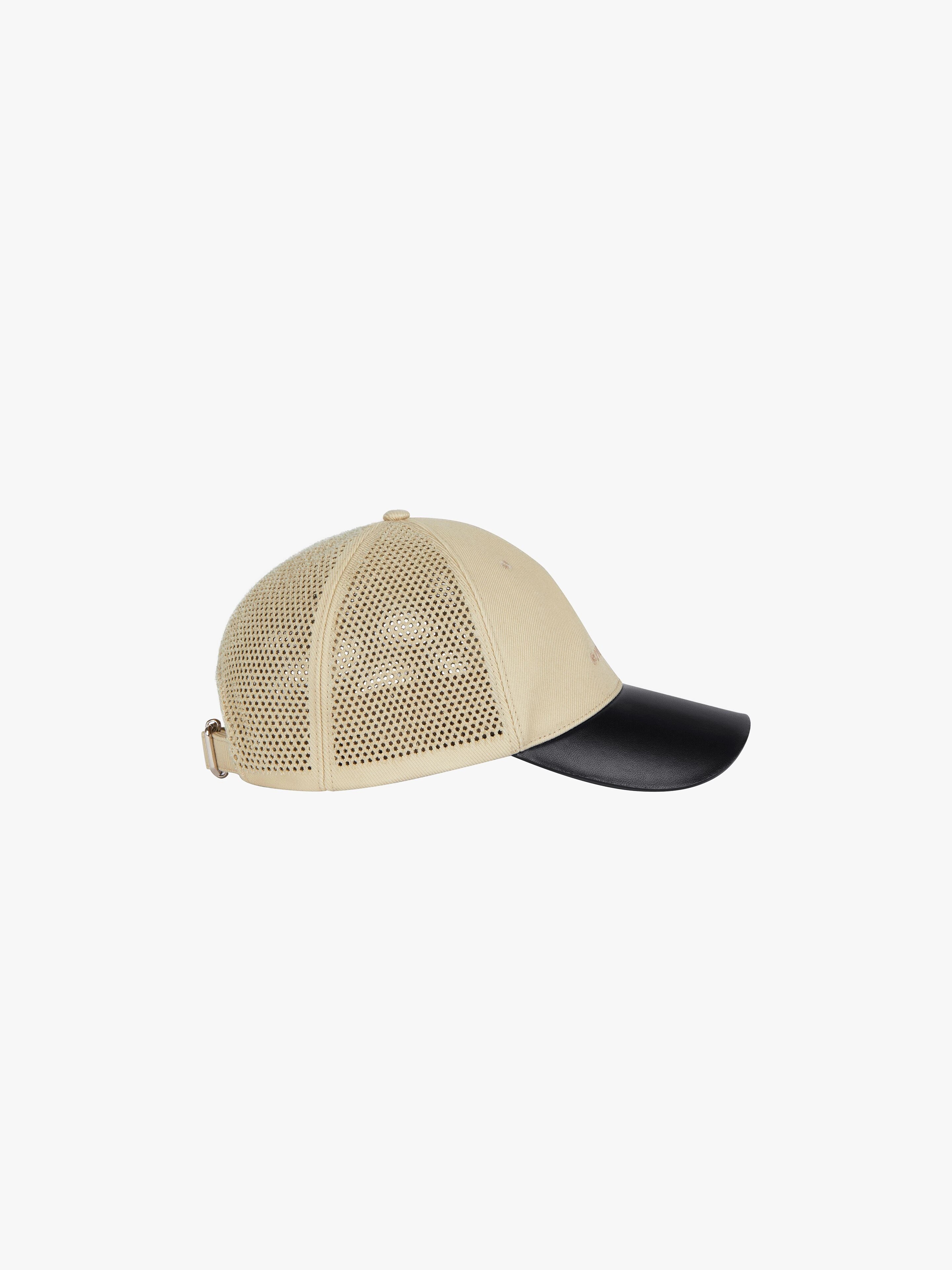 GIVENCHY CAP IN PERFORATED CANVAS AND LEATHER - 3
