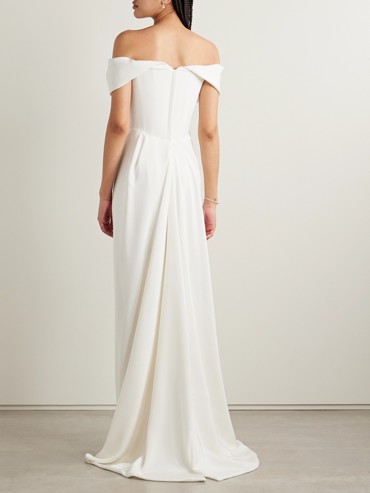 Nova Cocotte Off-the-shoulder Draped Silk-crepe Gown - 3
