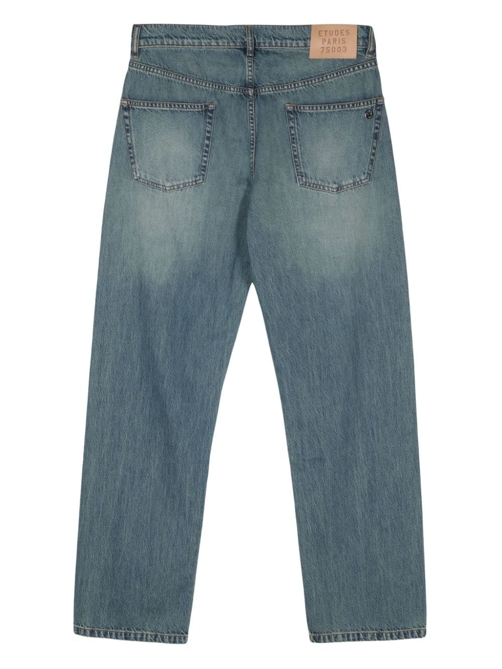 Side mid-rise straight-leg jeans - 2