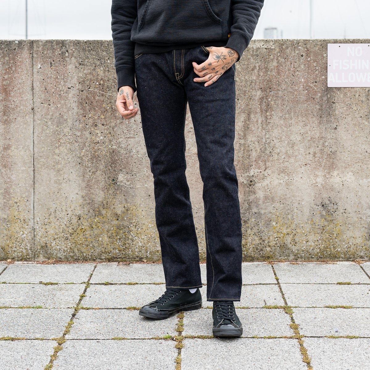 IH-777S-19L 19oz Left Hand Twill Selvedge Denim Slim Tapered Cut Jeans - Indigo - 4
