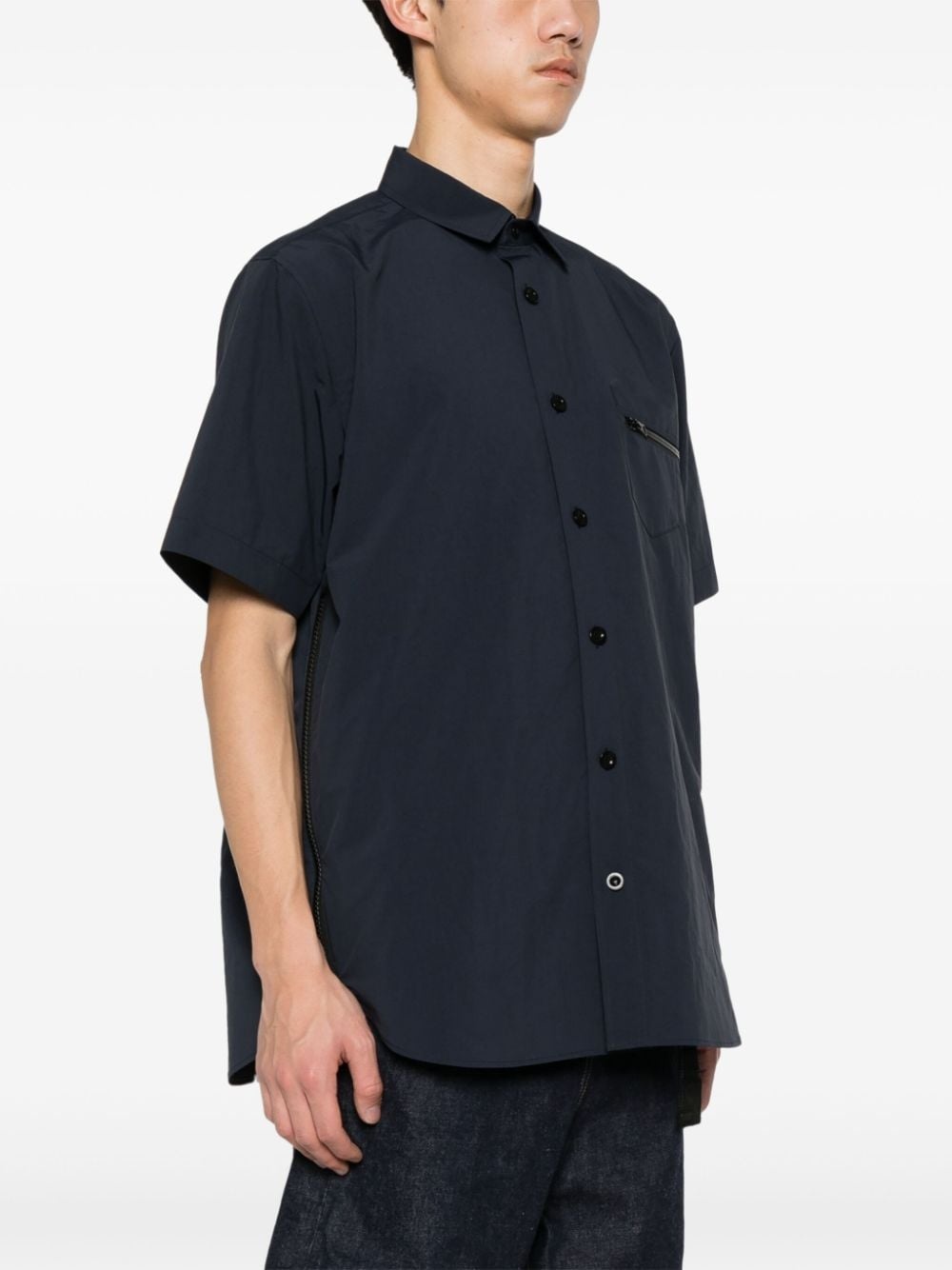 zip-pocket taffeta shirt - 3