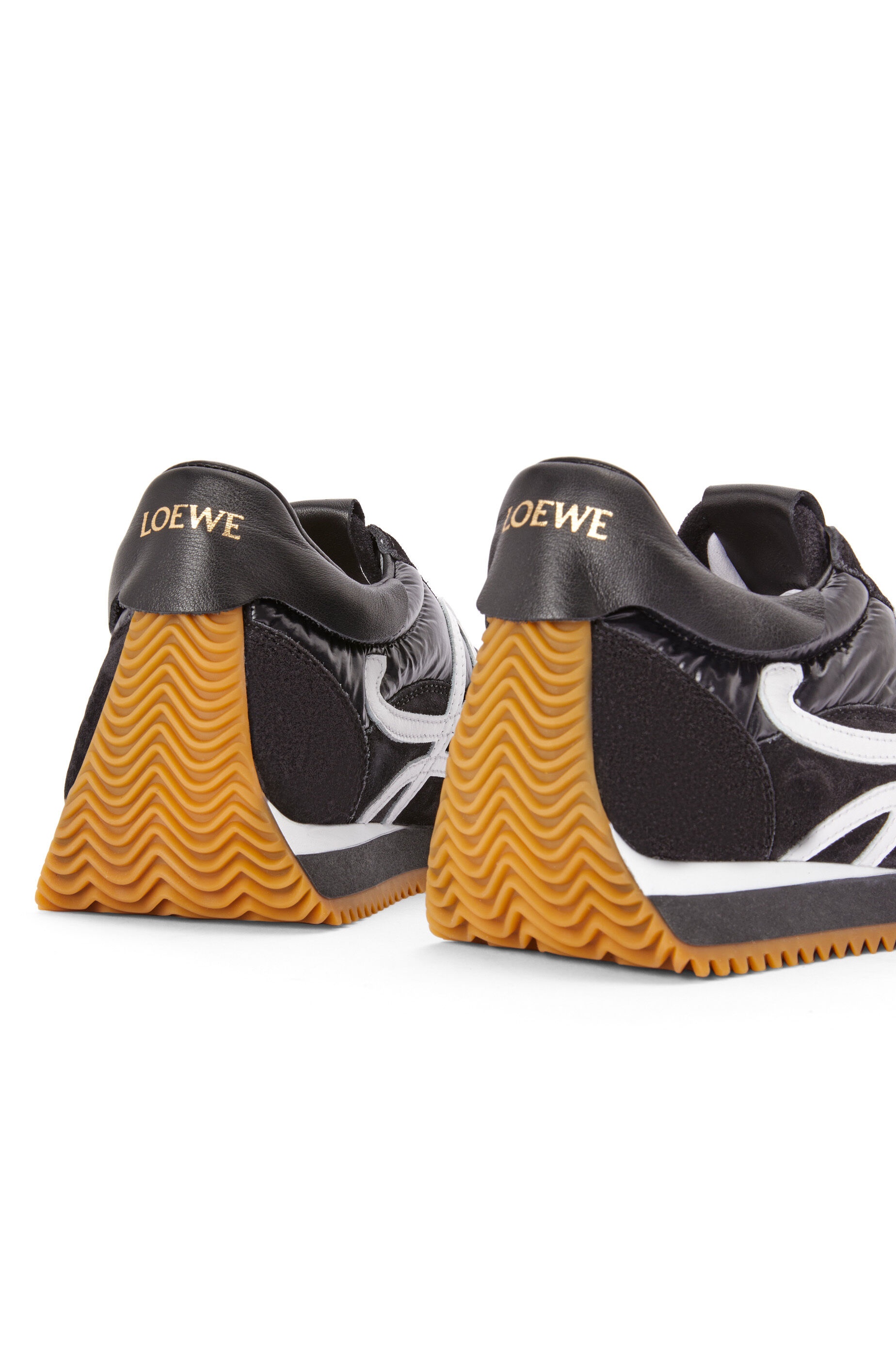 Padded flow runner in nylon and suede - 4