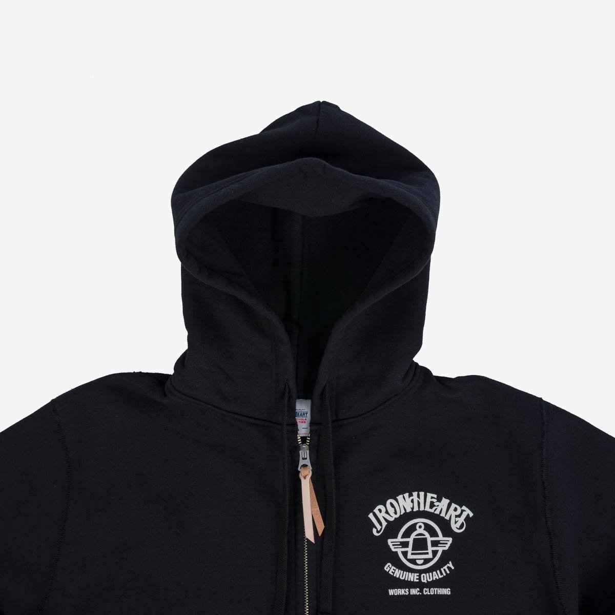 IHSW-65-BLK Printed 14oz Ultra Heavyweight Loopwheel Cotton Zippered Hoodie - Black - 7