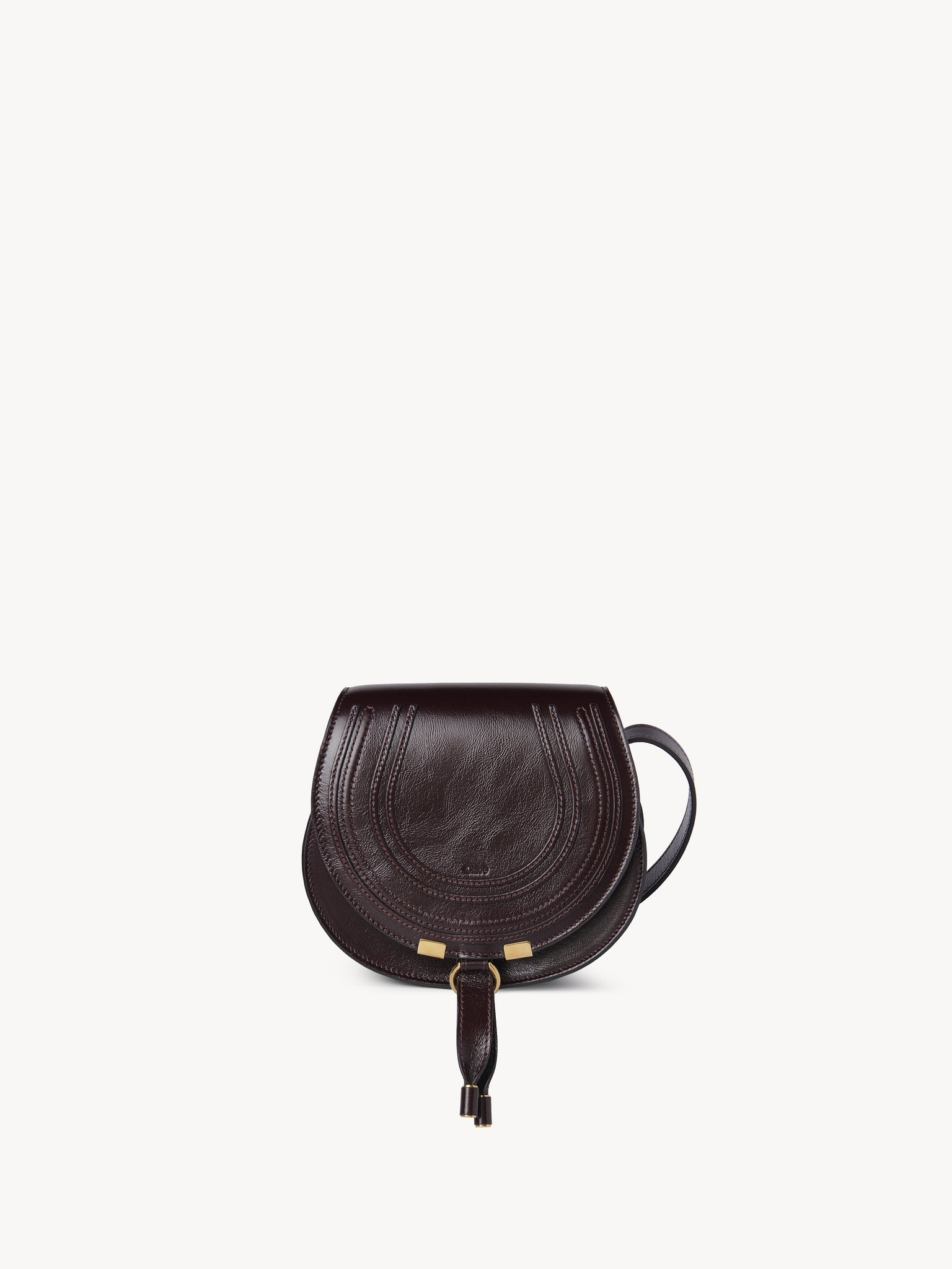 SMALL MARCIE SADDLE BAG IN SHINY LEATHER - 1