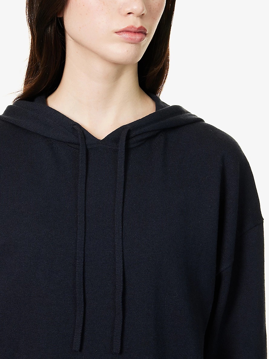 Drawstring-hood cotton and cashmere-blend hoody - 5