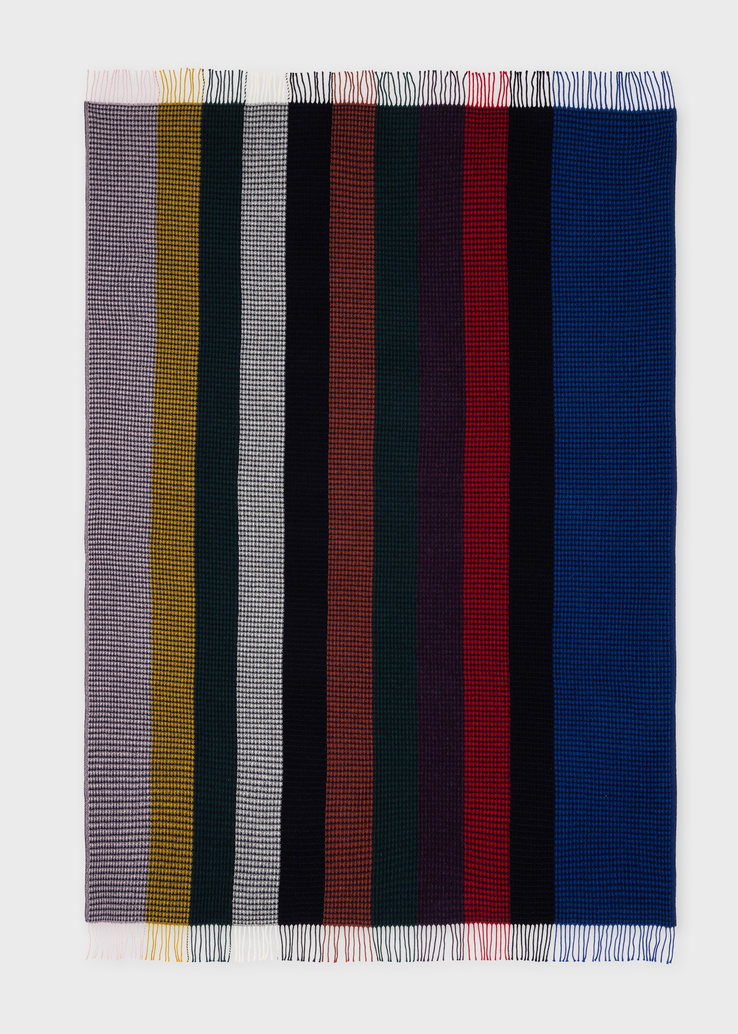 Wool Basketweave Stripe Blanket - 2