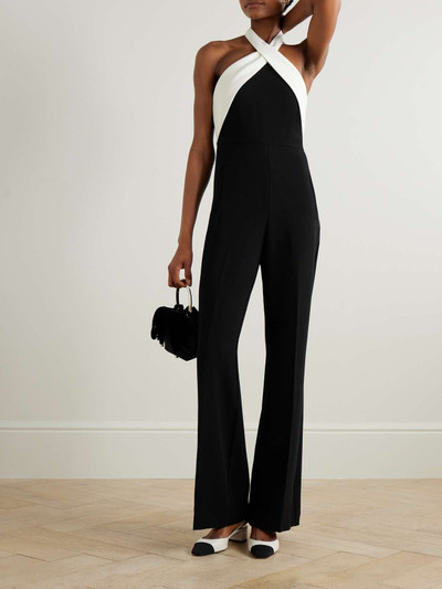 ROLAND MOURET Layered two-tone cady halterneck jumpsuit outlook