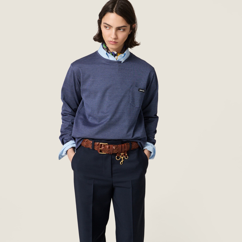 Miu Miu Jacquard jersey T-shirt outlook