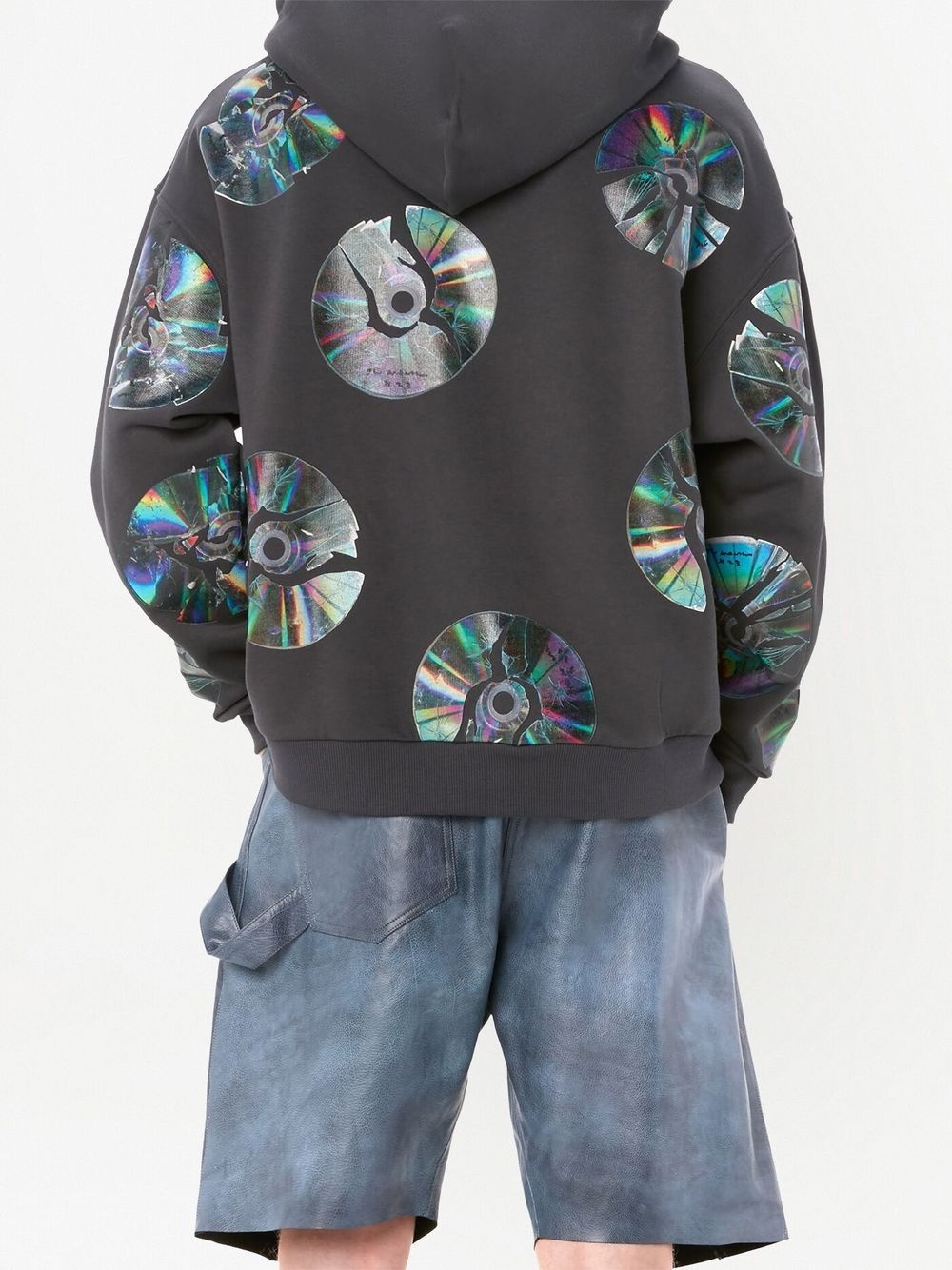 graphic-print cotton hoodie - 4