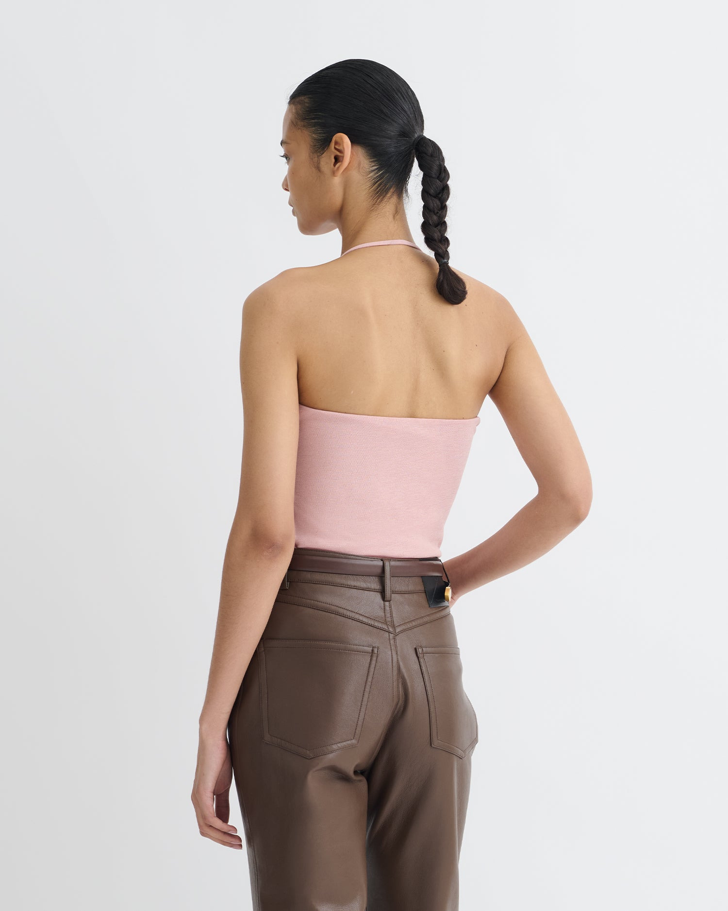 Halter Neck Mesh Jersey Top - 3