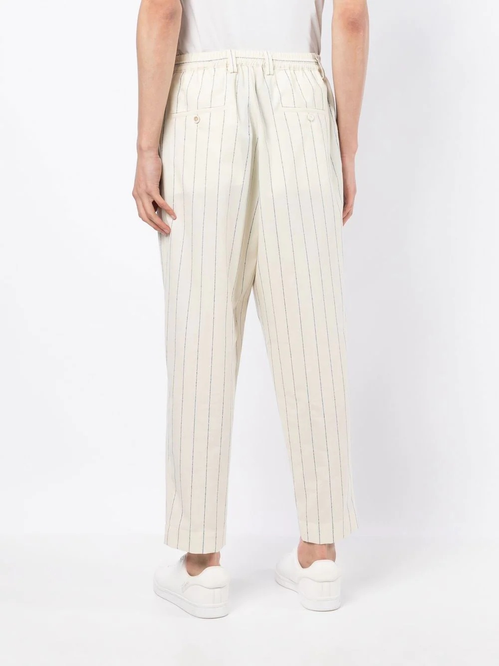 pinstripe tapered-trousers - 4