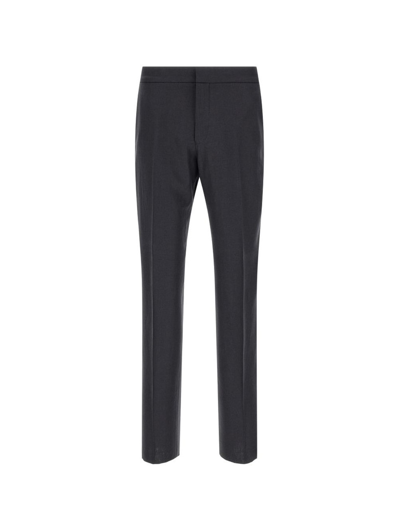 drawstring-waist linen trousers 1