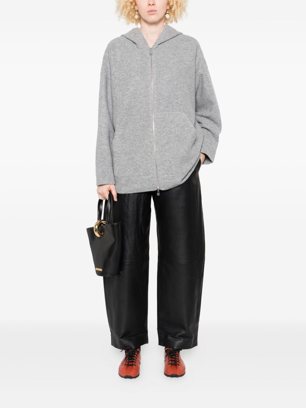 zip-up wool-blend hoodie - 2