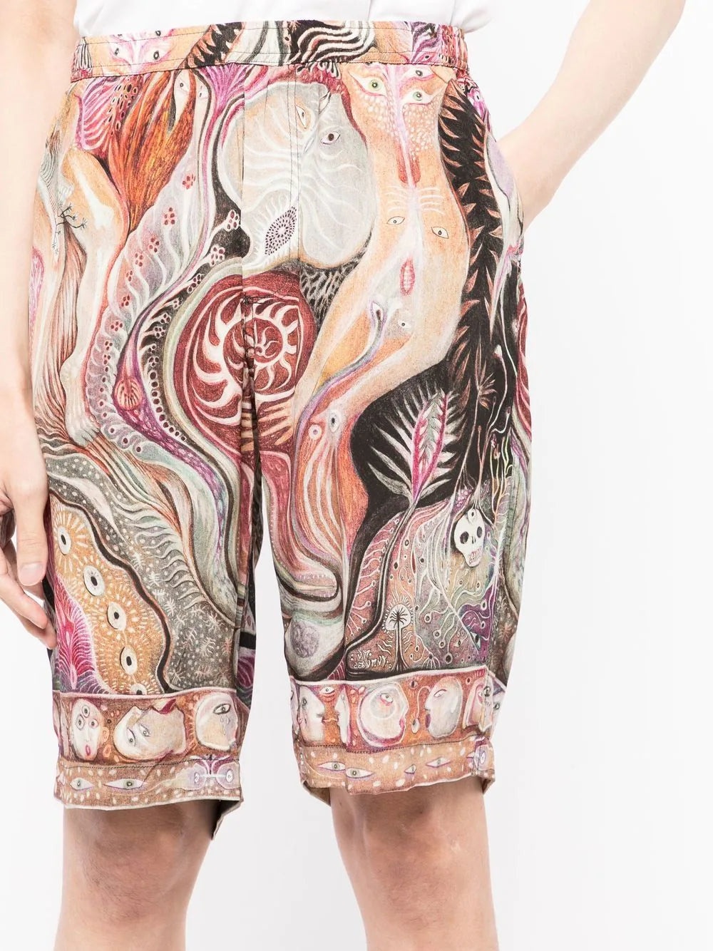 DARK STAR GRAPHIC-PRINT SILK SHORTS - 4