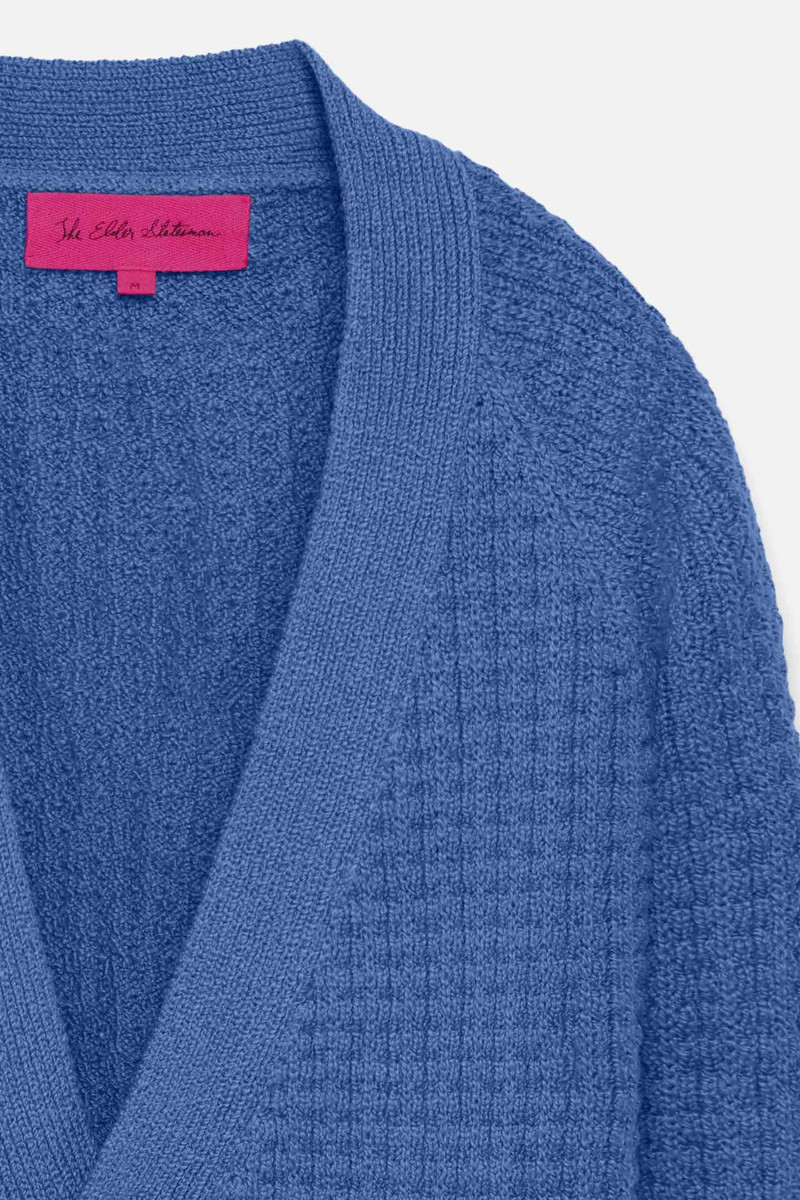 The Elder Statesman NORA LITE CHECK RAG CARDIGAN outlook