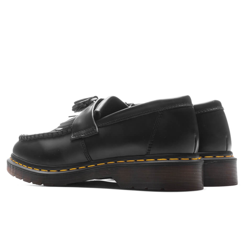 ADRIAN YELLOW STITCH LEATHER TASSEL LOAFERS - BLACK SMOOTH - 3