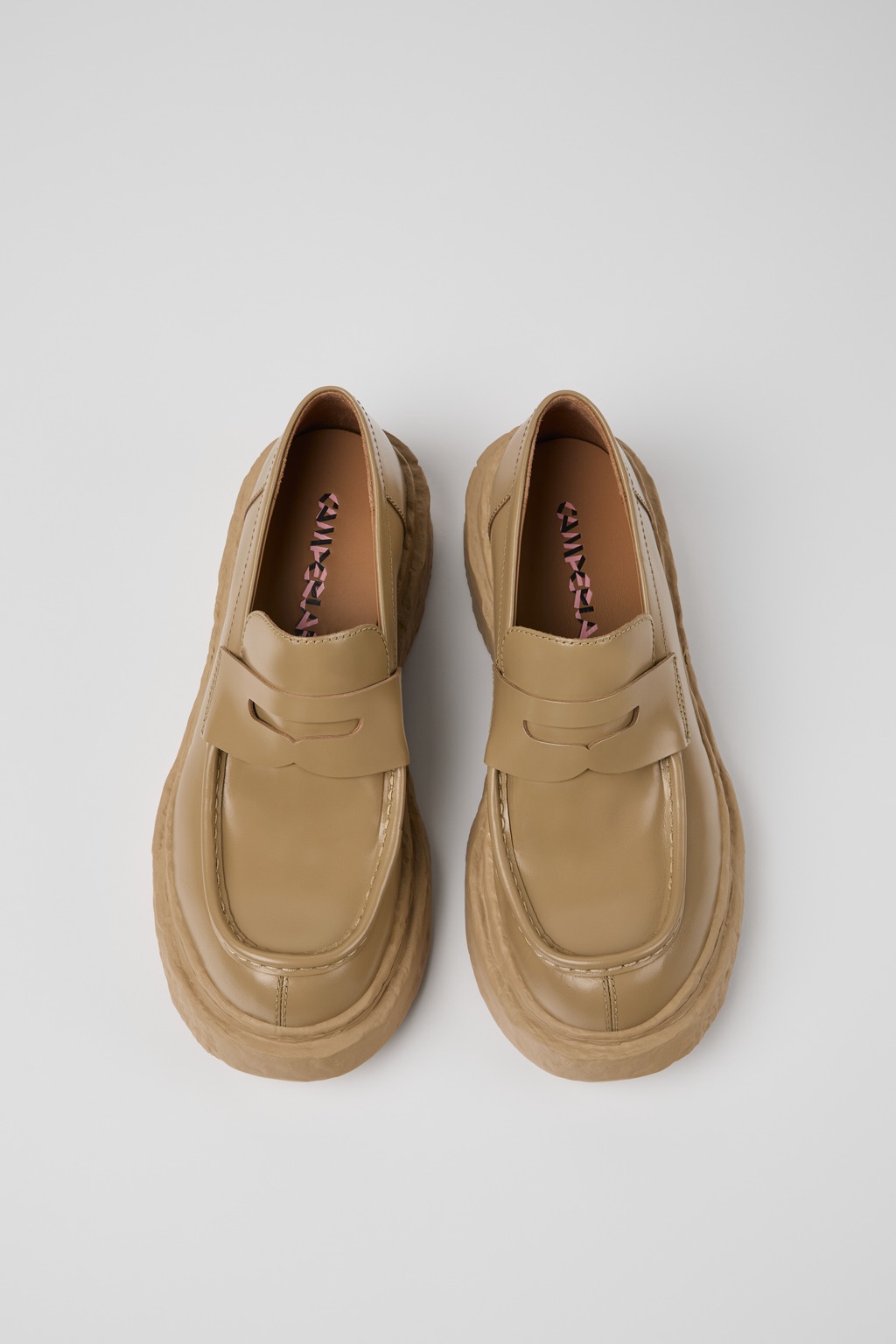 Beige Leather Loafers - 4