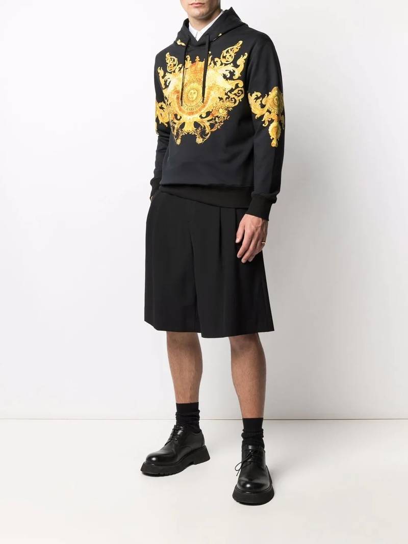 VERSACE JEANS COUTURE baroque-print 코튼 후드 outlook