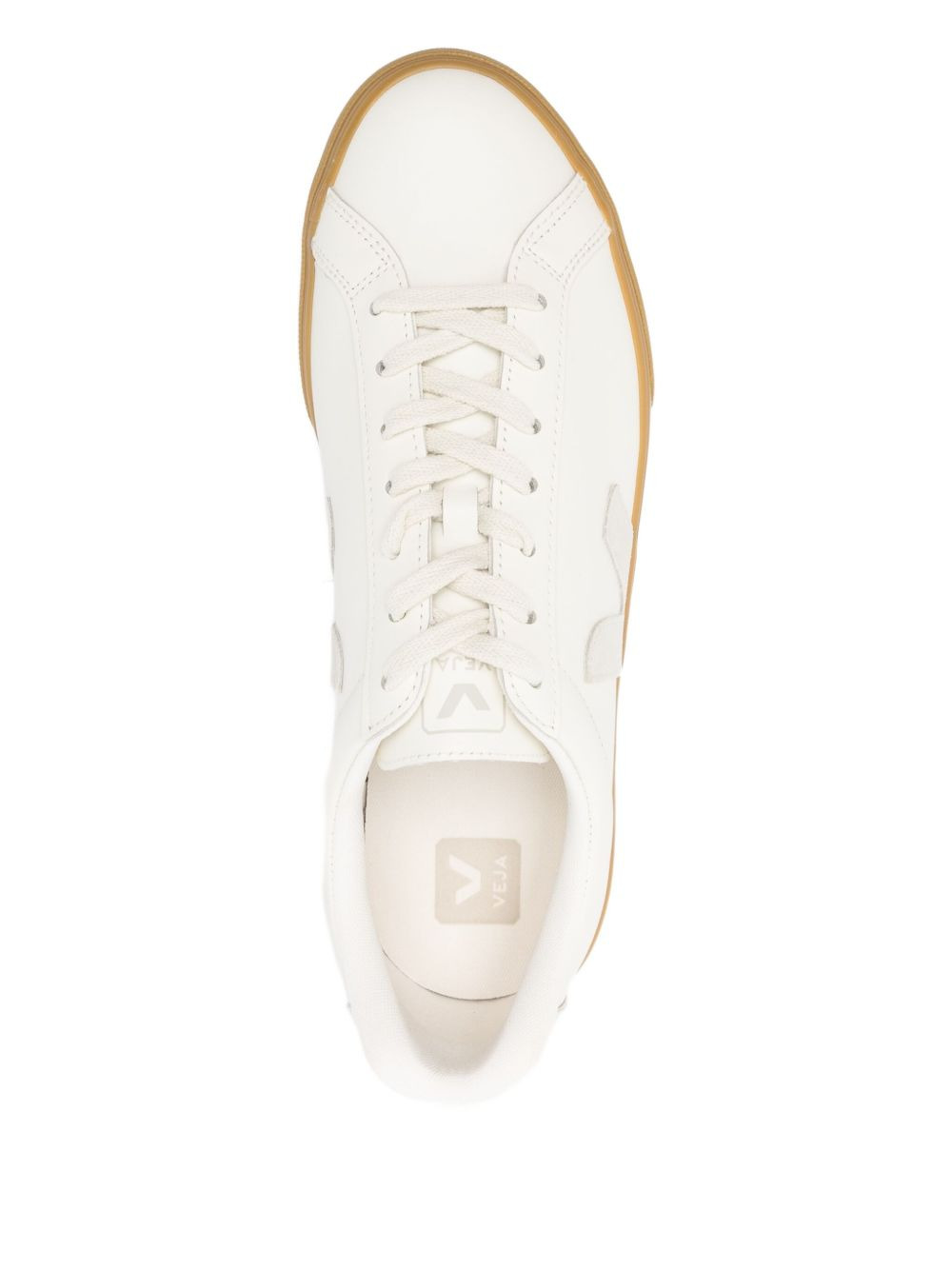 leather V logo sneakers - 4
