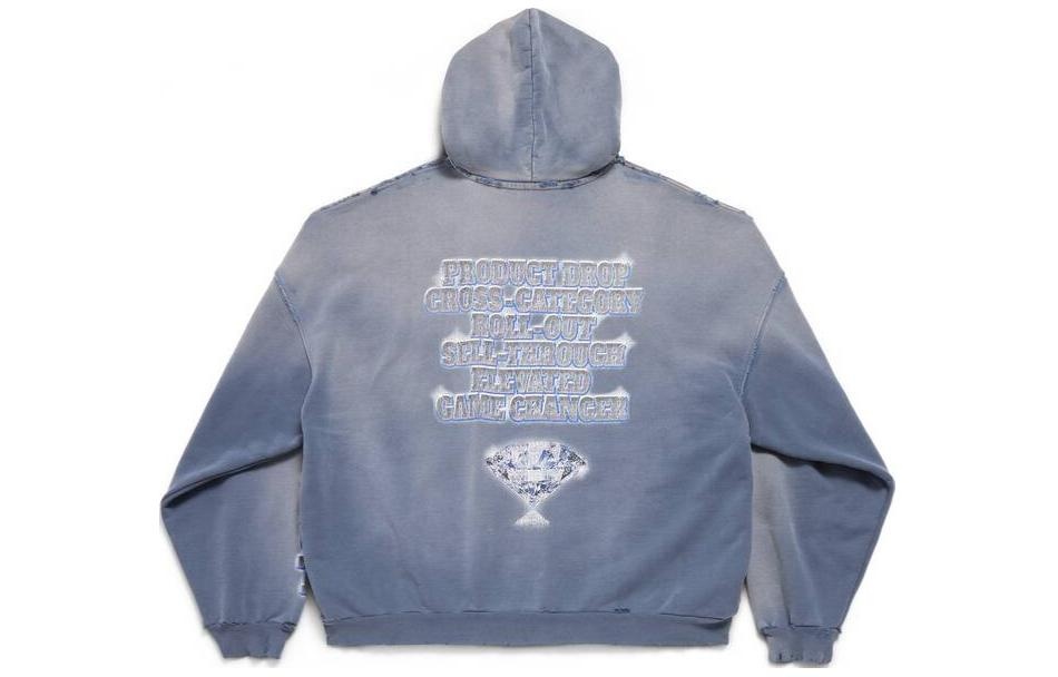 (WMNS) Balenciaga Snbn Hoodie 'Blue' 739024TQVE74108 - 2