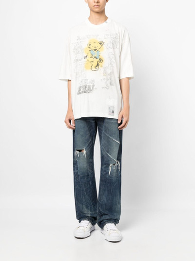 Maison MIHARAYASUHIRO distressed-finish cotton T-shirt outlook