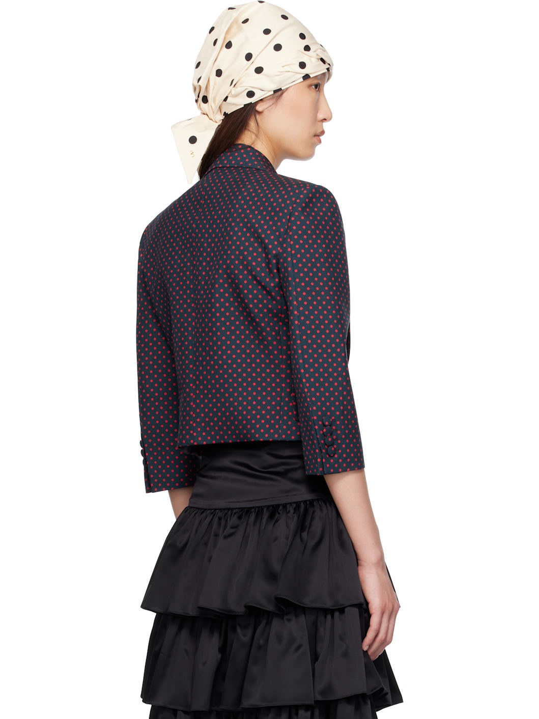 Navy Plusdepois Print Bow Jacket - 3