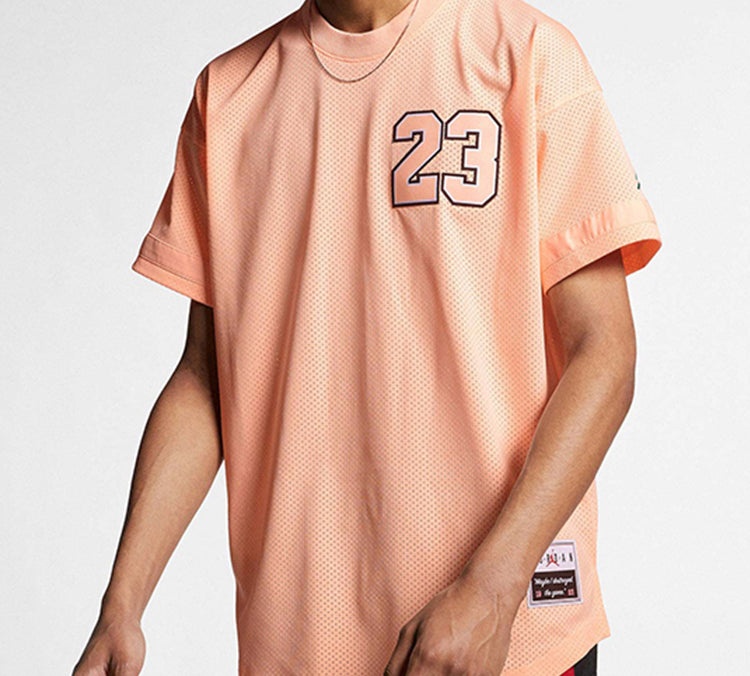 Men's Air Jordan 23 Flight Mesh Jersey T-Shirt Pale Pinkish Gray AO2827-814 - 3