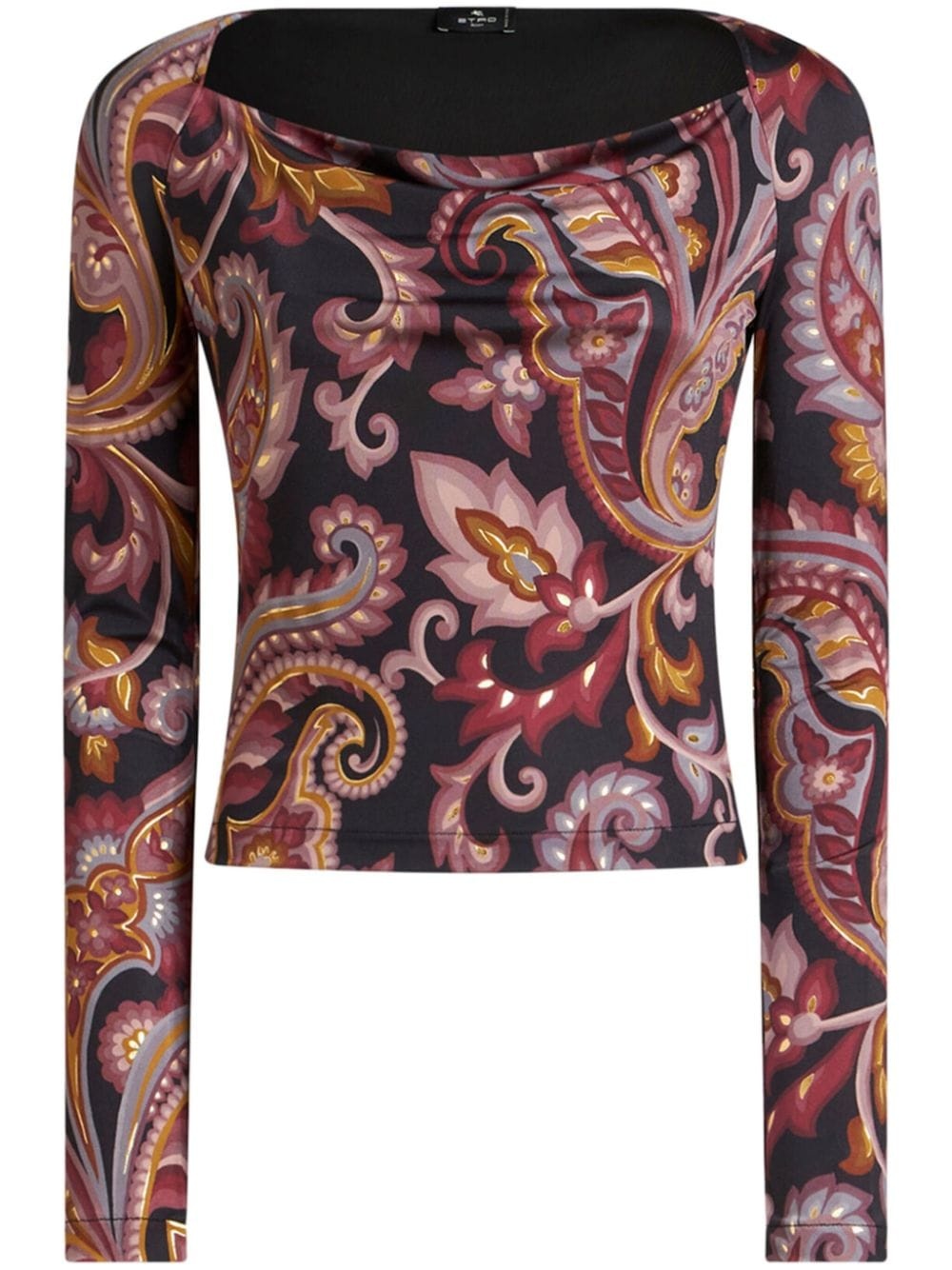 printed jersey top - 1