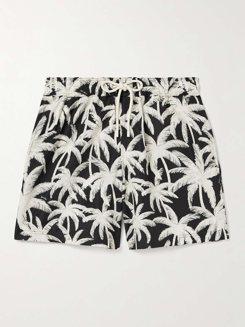 Straight-Leg Mid-Length Printed Swim Shorts 1