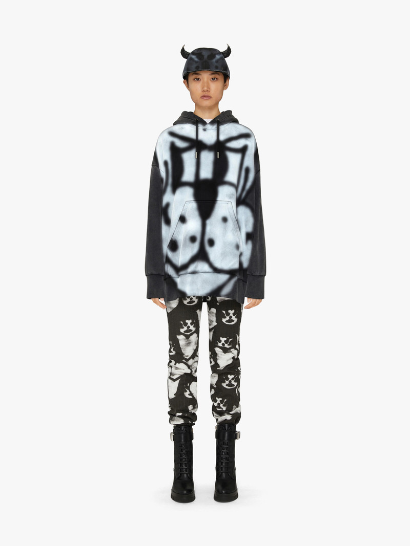 Givenchy OVERSIZED HOODIE WITH TAG EFFECT DOG PRINT outlook