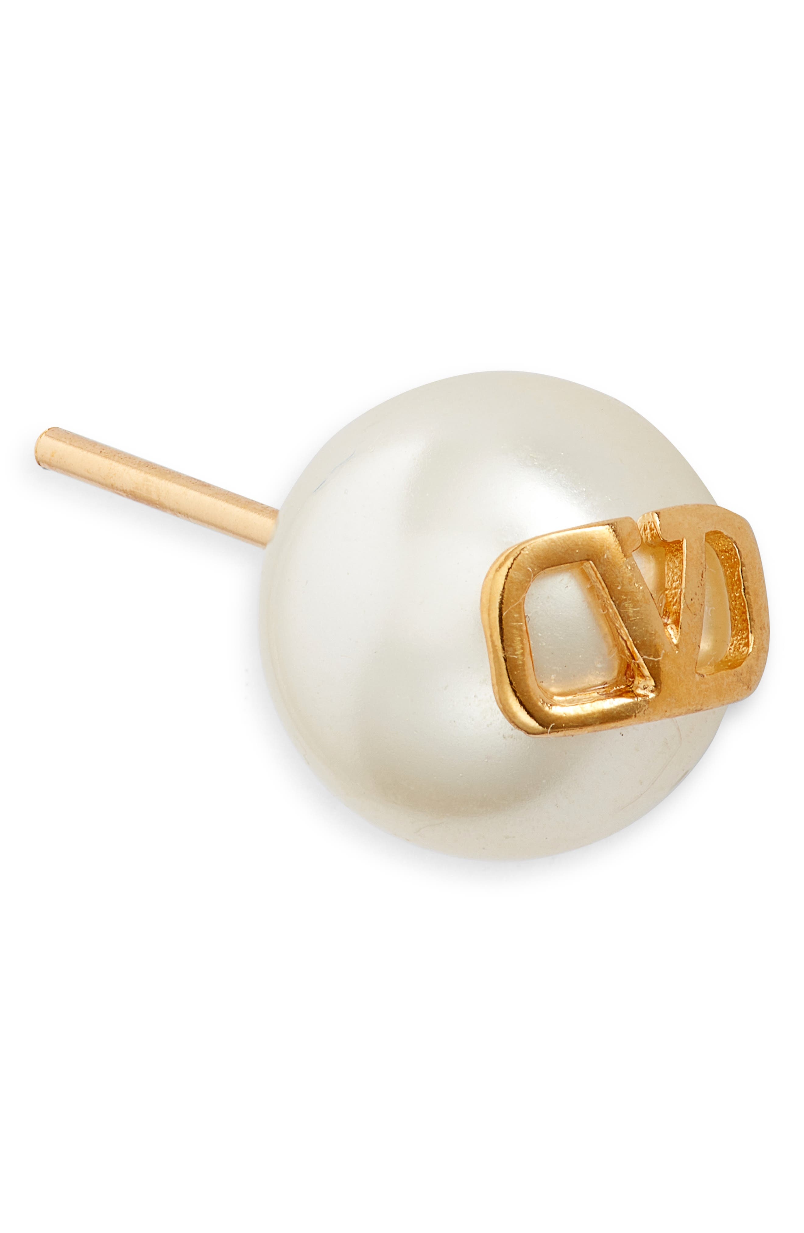 VLOGO Imitation Pearl Stud Earrings - 5