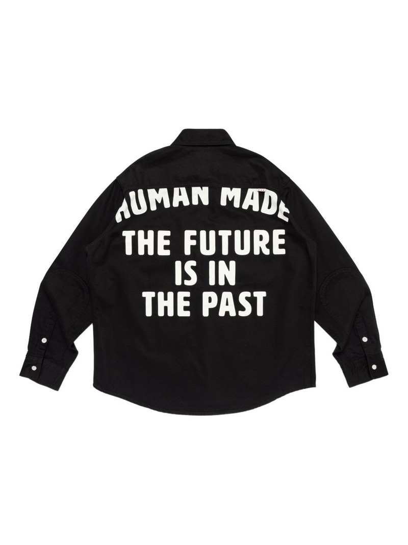 Human Made embroidered-text elbow-patch shirt outlook