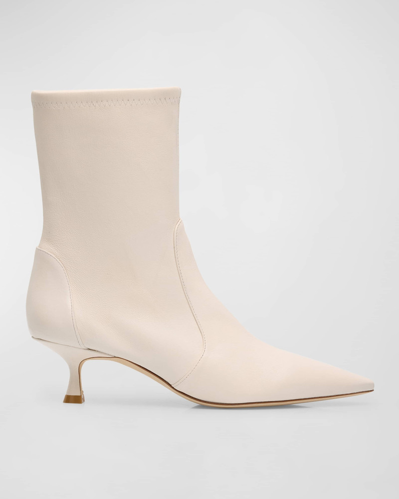 Naomi Stretch Leather Ankle Booties 1