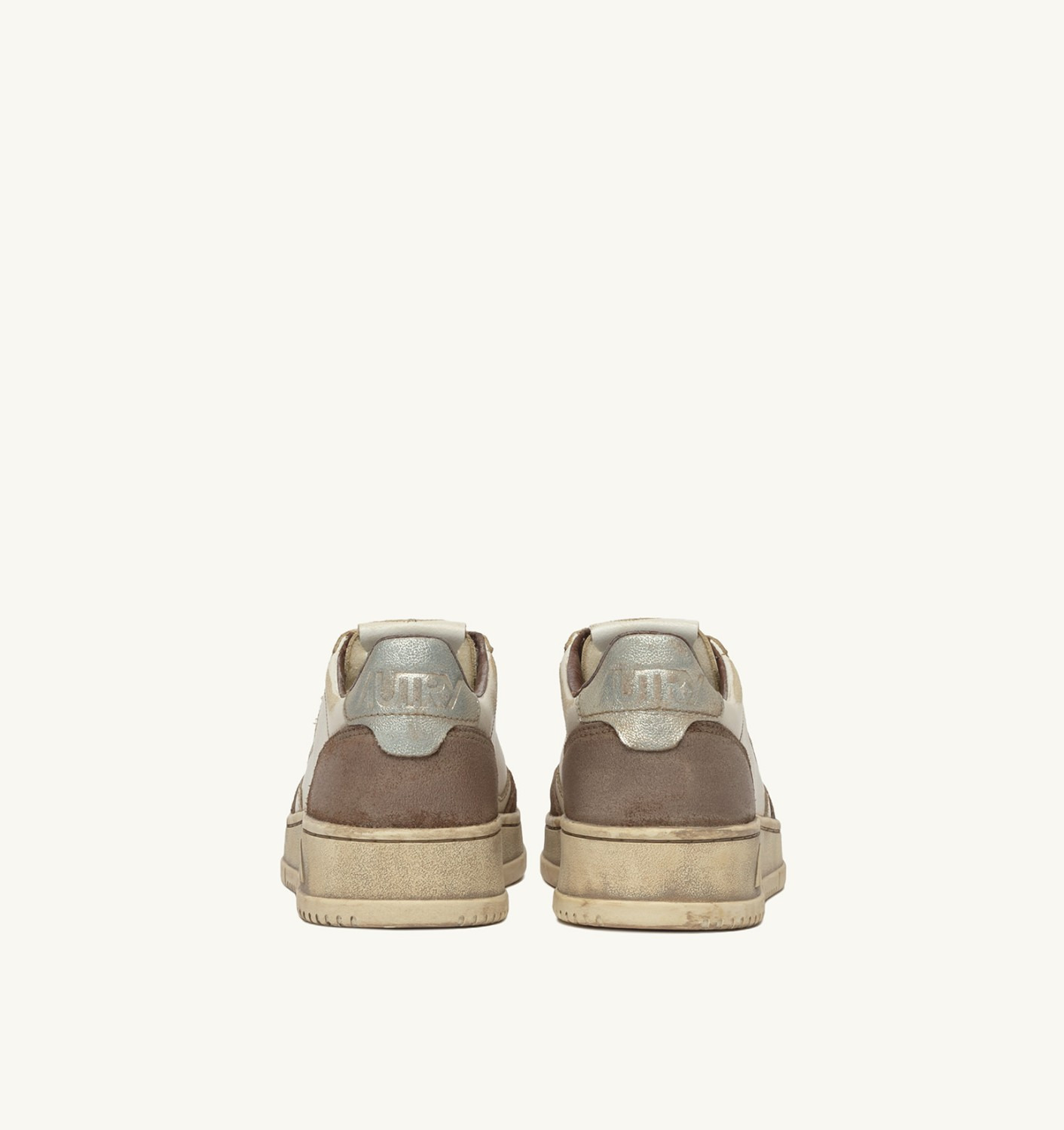 MEDALIST LOW SNEAKERS SUPER VINTAGE IN WHITE AND SILVER LEATHER AND BURNED SUEDE - 3