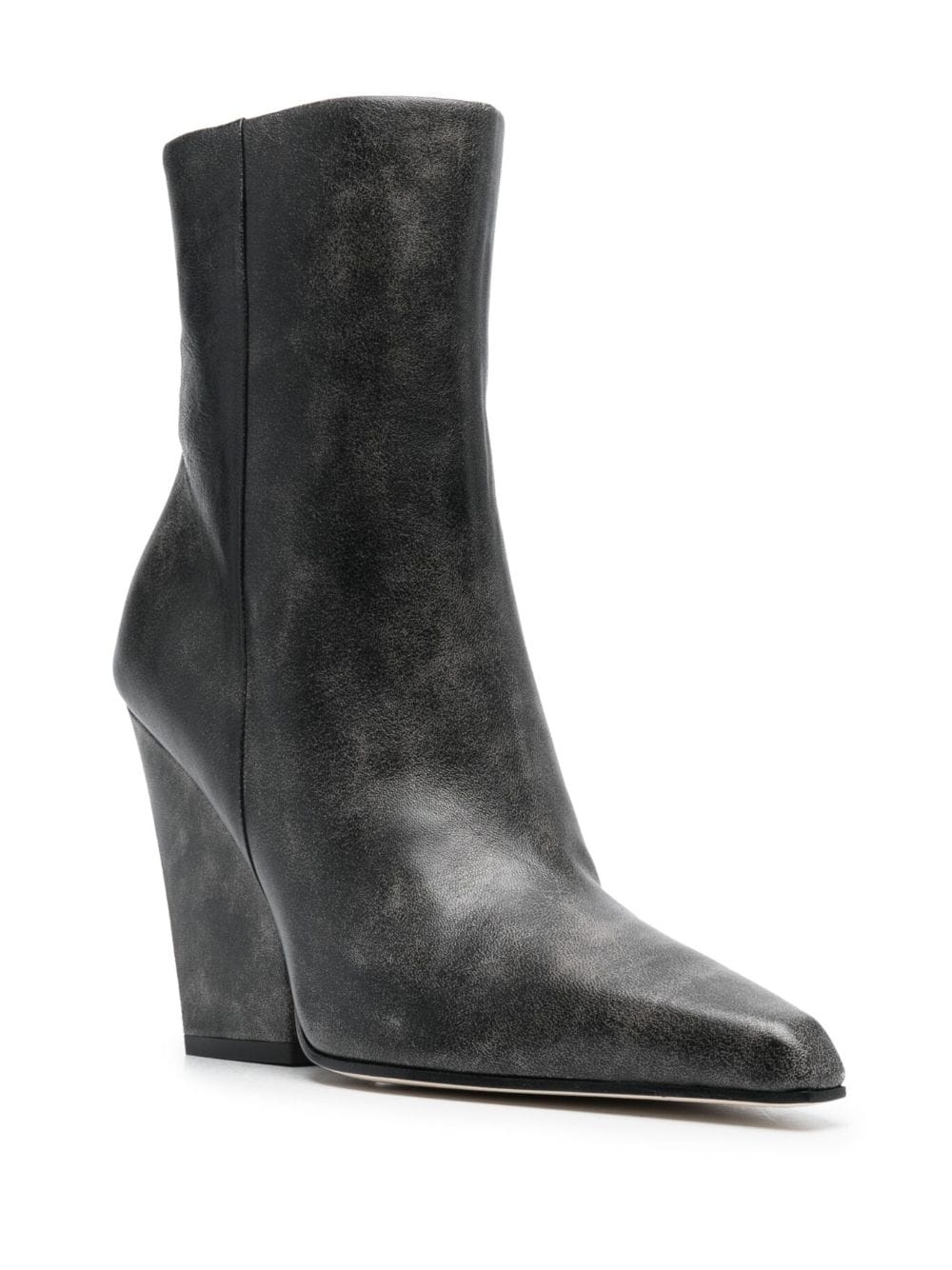 90mm pointed-toe leather ankle boots - 2