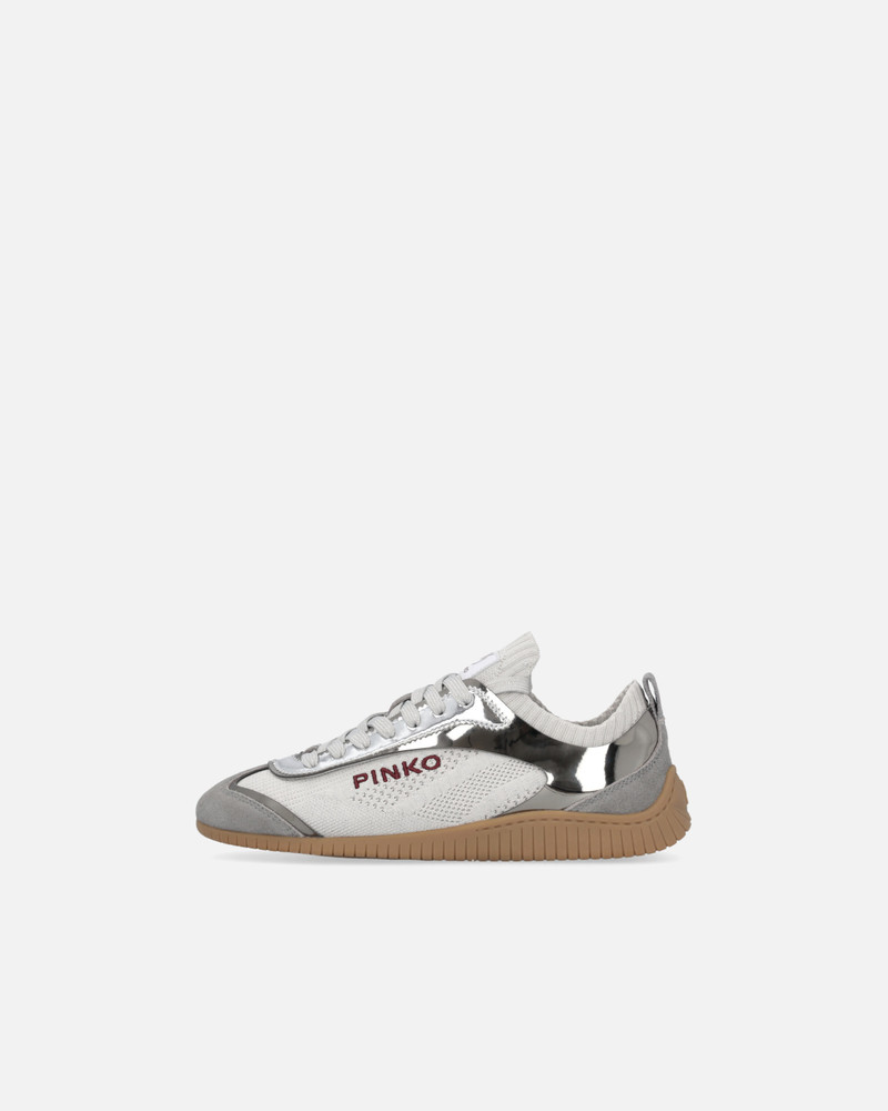 PINKO KNIT LOW-TOP SNEAKERS WITH MIRROR-FINISH INSERTS outlook
