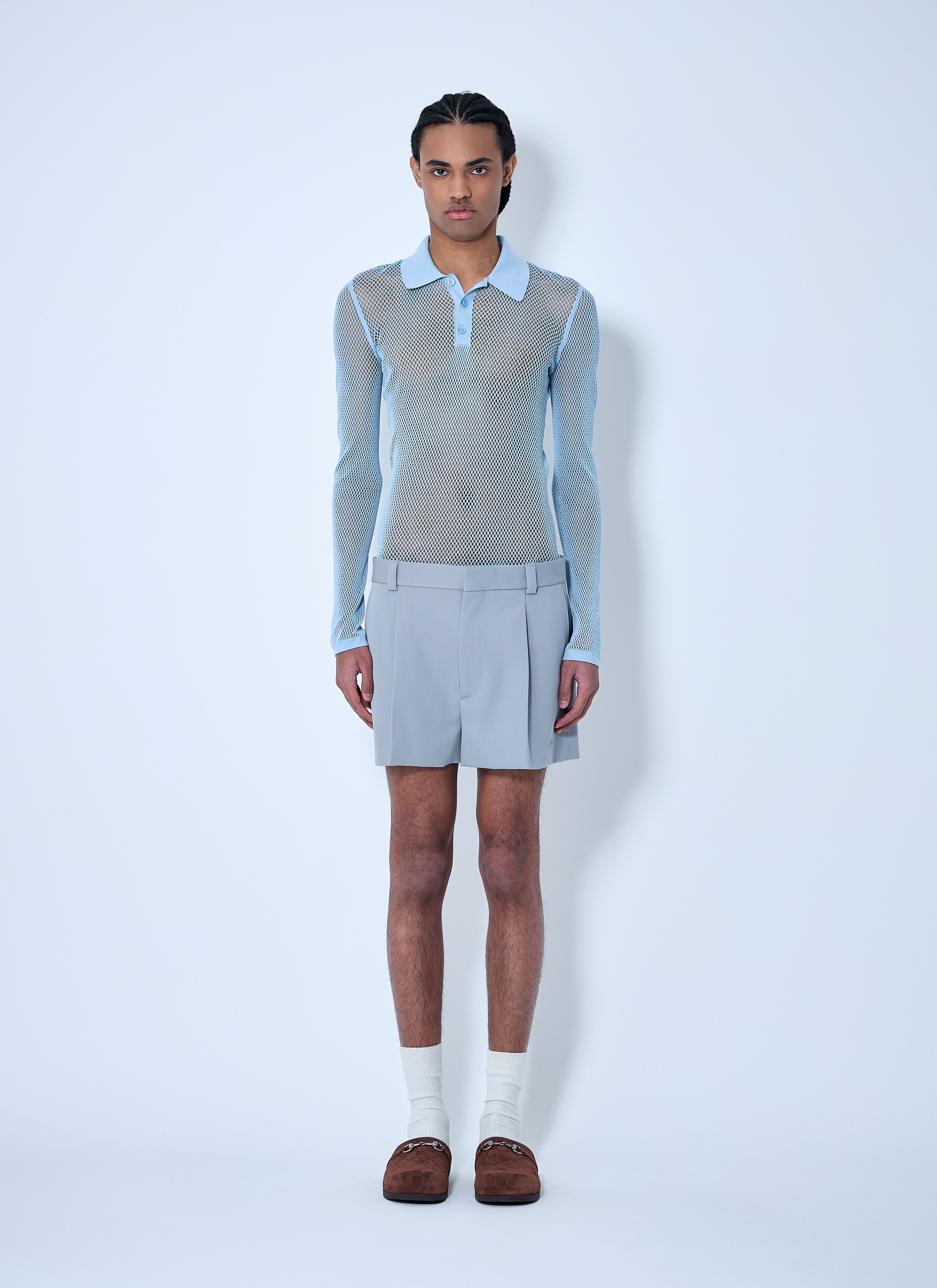 Embossed Technical Mesh Polo Top - 2