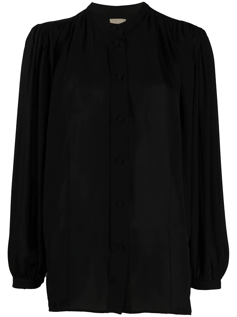 poet-sleeve silk blouse - 1