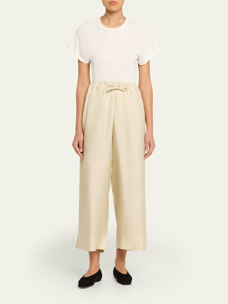 TOTEME Striped Straight-Leg Ankle Dinner Trousers outlook