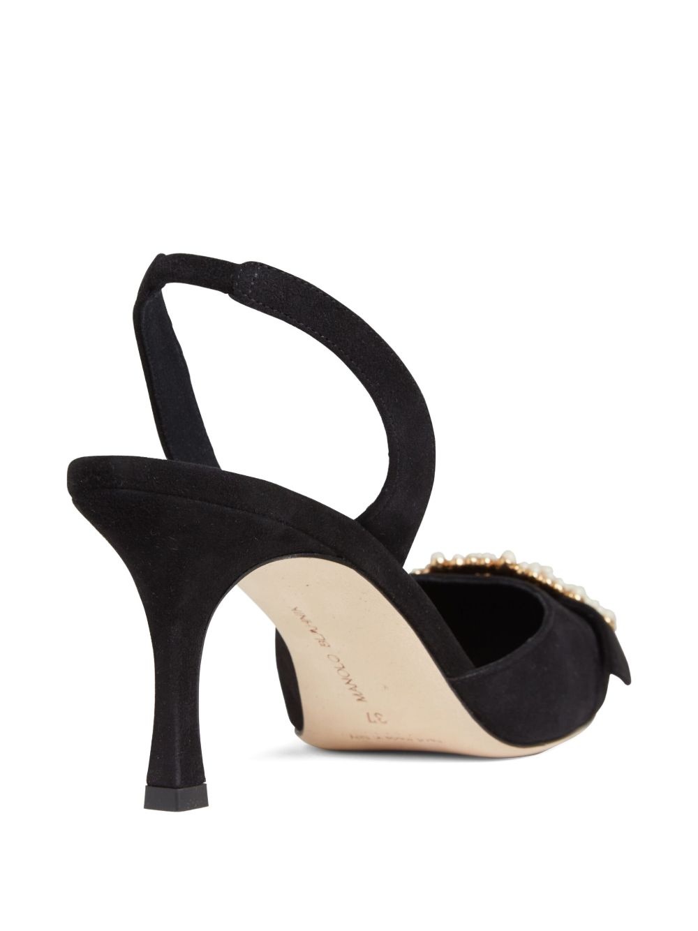 70mm Gibsli pearl-embellished slingback pumps - 3