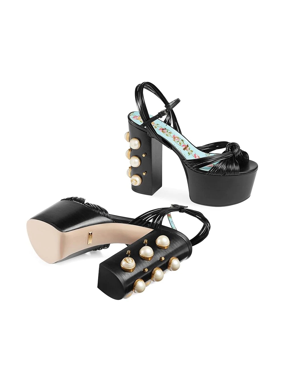 knotted strap platform sandals - 4