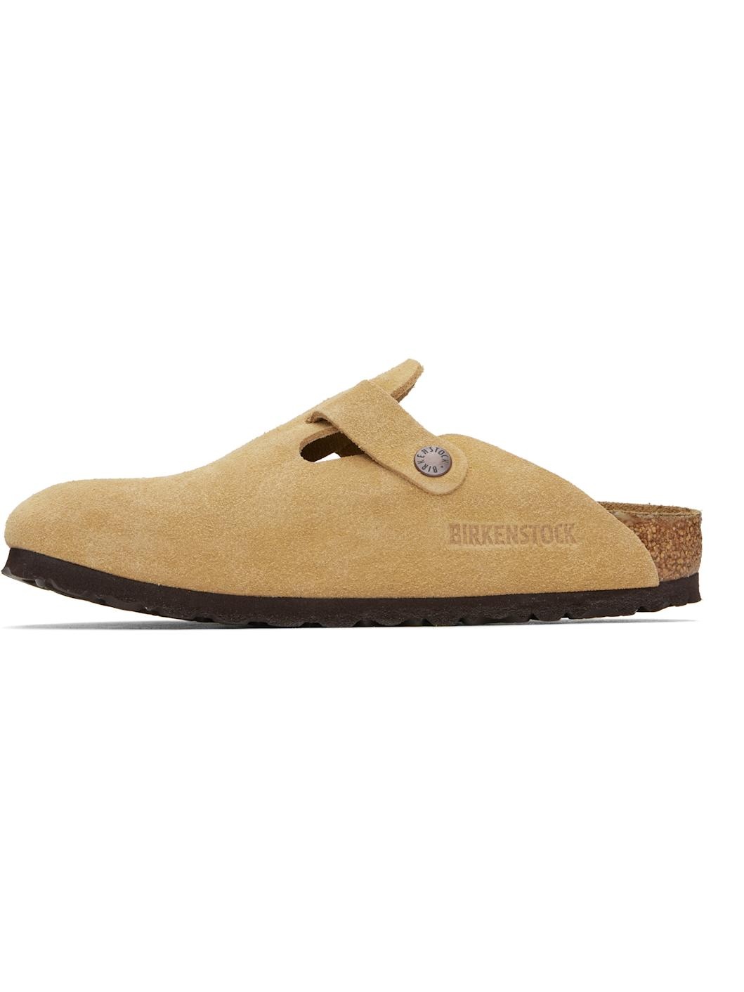 Beige Narrow Boston Soft Footbed Slip-on Loafers - 3